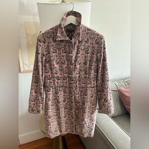 Bandolino Vintage Y2K 90’s Preppy Whimsical Pink Gray Velvet Coat Size L